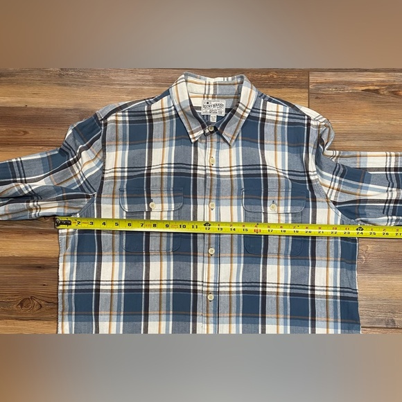 Lucky Brand Flannel Shirt Men's XL Blue Plaid Classic Fit Button Up Long Sleeve - Picture 5 of 6